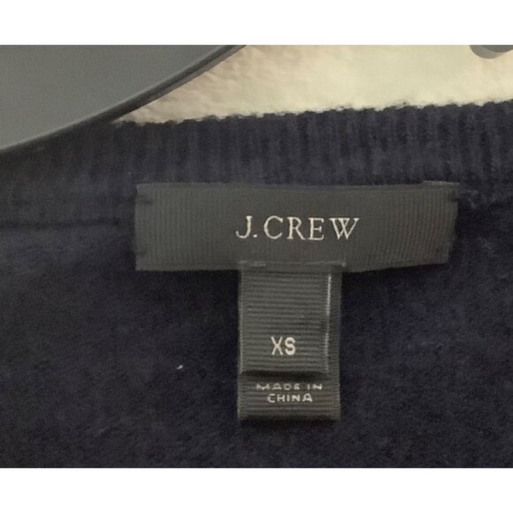 J.Crew Striped Sweater Women XS Wool Rabbit Hair Blend Buttons Elbow Patches - Picture 3 of 7